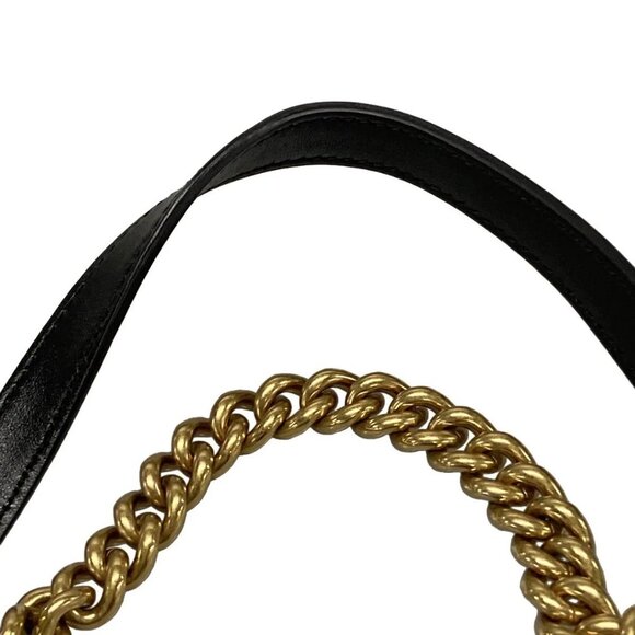 Auth GUCCI GG Marmont Quilting Small Shoulder Bag  Black Leather - Picture 9 of 16